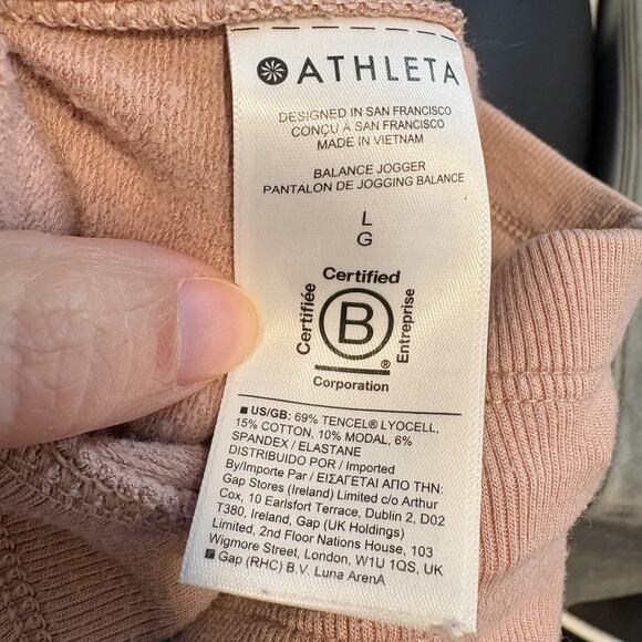 Athleta Balance Joggers Pants Women's Large Light Pink Peach Comfy Lounge - Picture 9 of 10